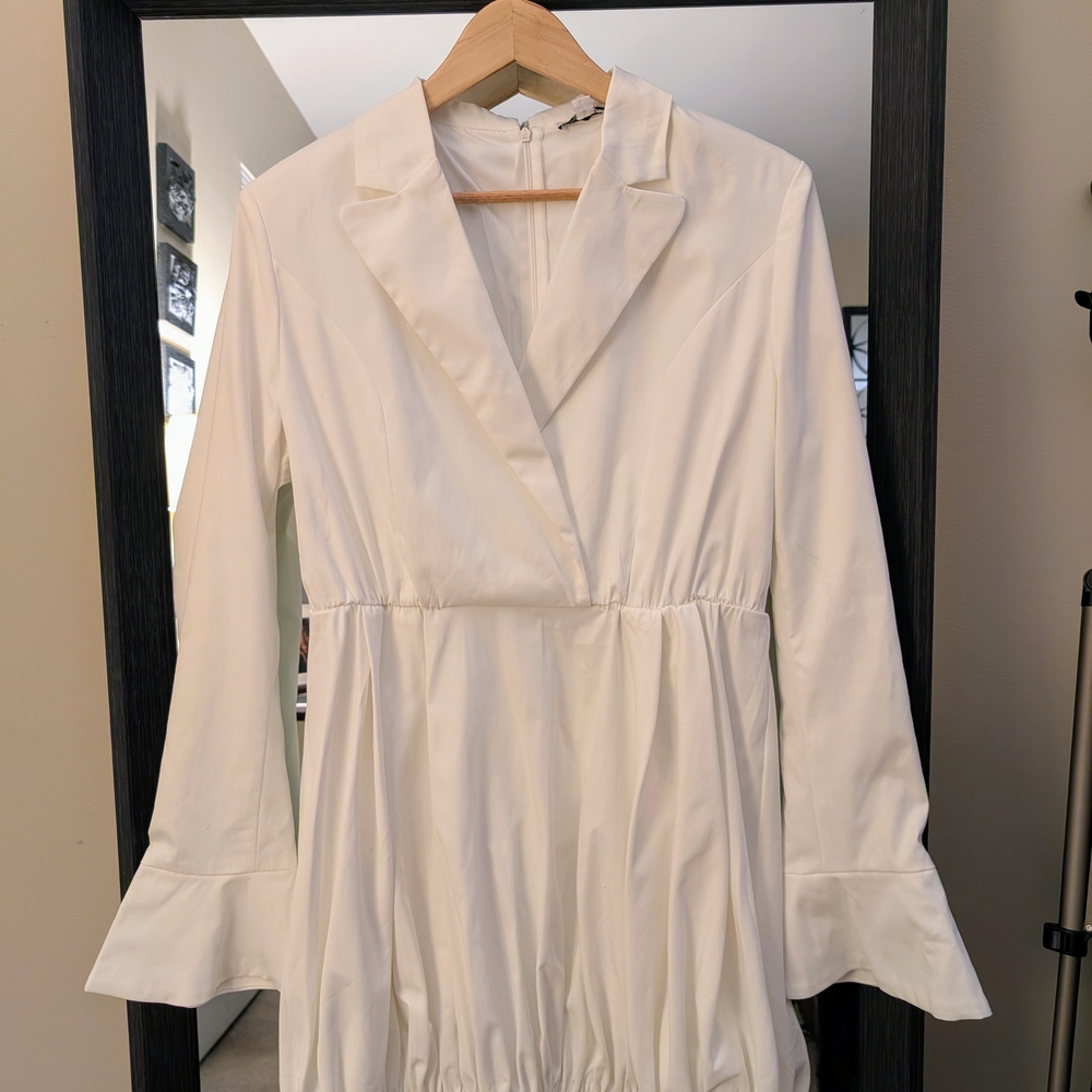 Fashion Nova White Blazer Dress XL – Long Sleeve Business Casual Mini Dress NWT - Picture 2 of 9